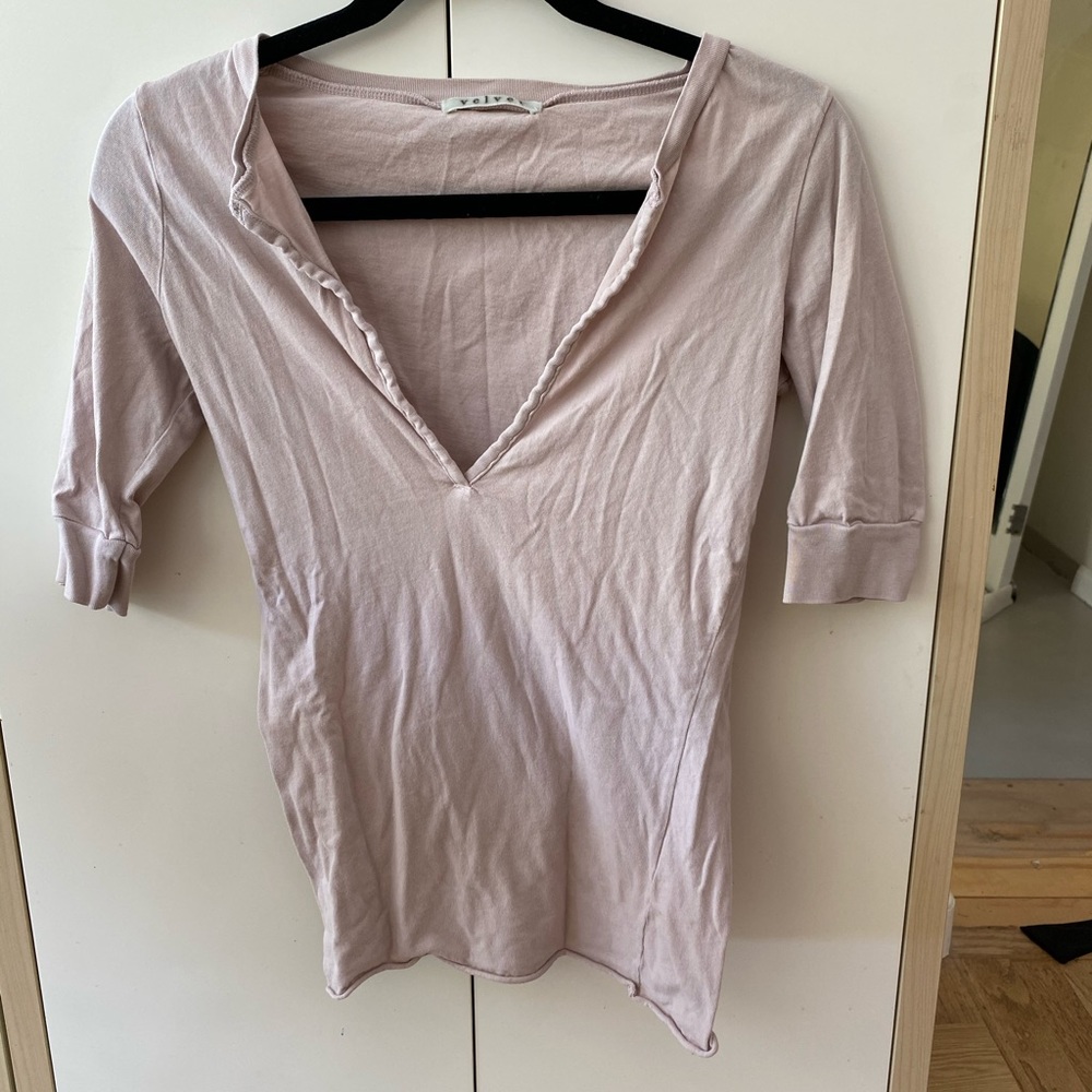 Velvet Dusty Rose Beige Tee Shirt